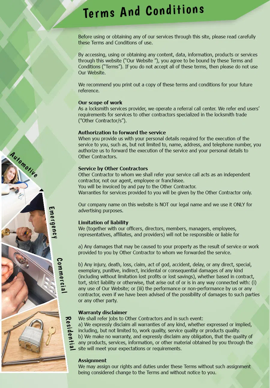 Aqua Locksmith Store Owings Mills, MD 410-482-5134 - TermsAndConditions-2